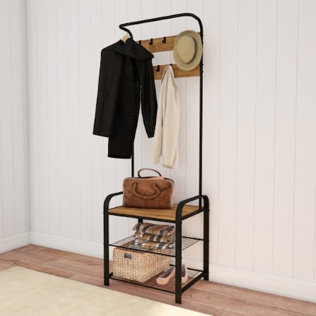 Hastings Home Entryway Coat Rack and Shoe Bench 159674FQN